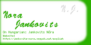 nora jankovits business card